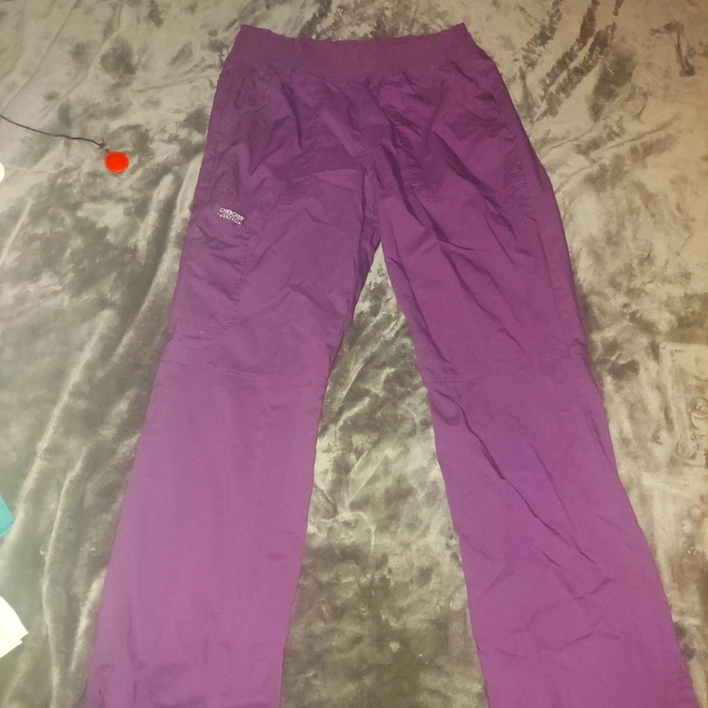 Cherokee workwear purple small tall scrub pants